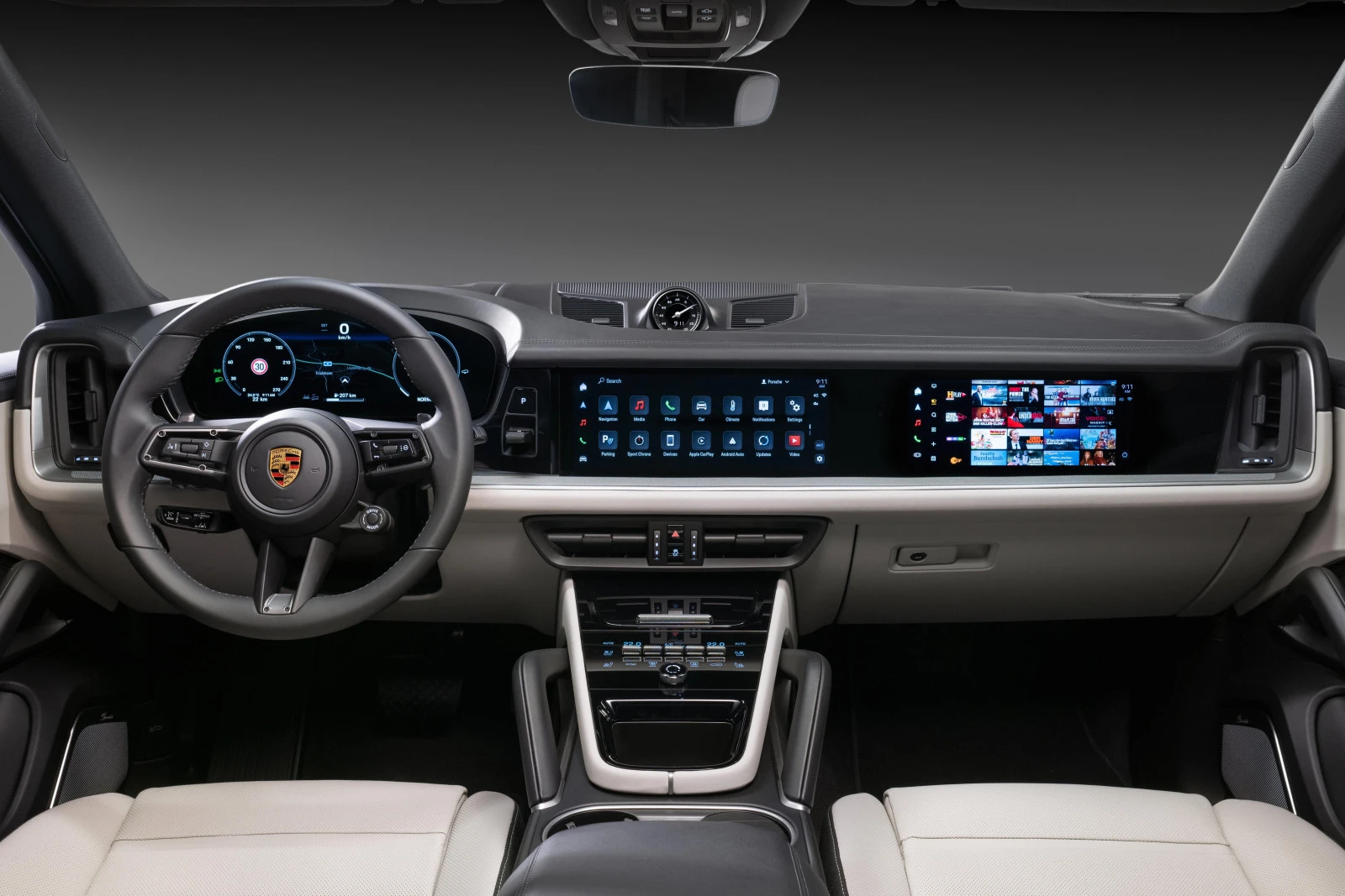 The interior of the new Porsche Cayenne