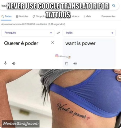 Never Use Google Translator For Tattoos