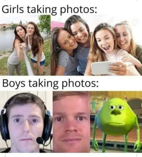 Girls taking photos vs Boys taking photos