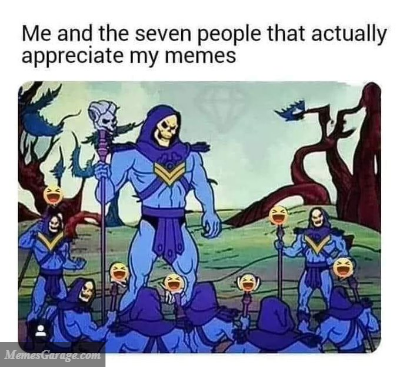Me And The Seven People That Actually Appreciate My Memes