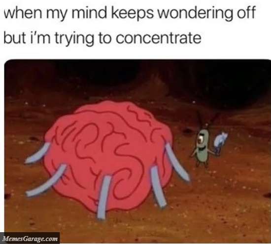When My Mind Keeps Wondering Off But I'm Trying To Concentrate