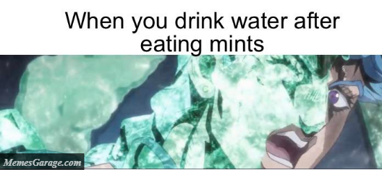 When You Drink Water After Eating Mints