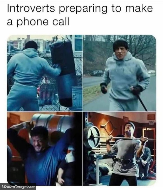 Introverts Preparing To Make A Phone Call