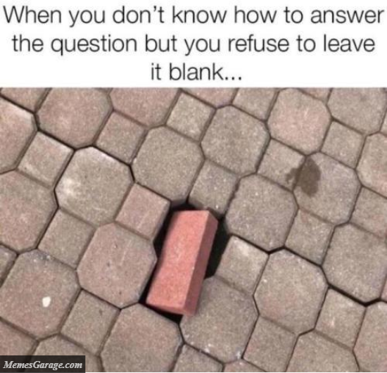 When You Don't Know How To Answer The Question But You Refuse To Leave It Blank