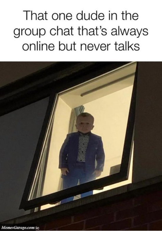 That One Dude In The Group Chat That's Always Online But Never Talks