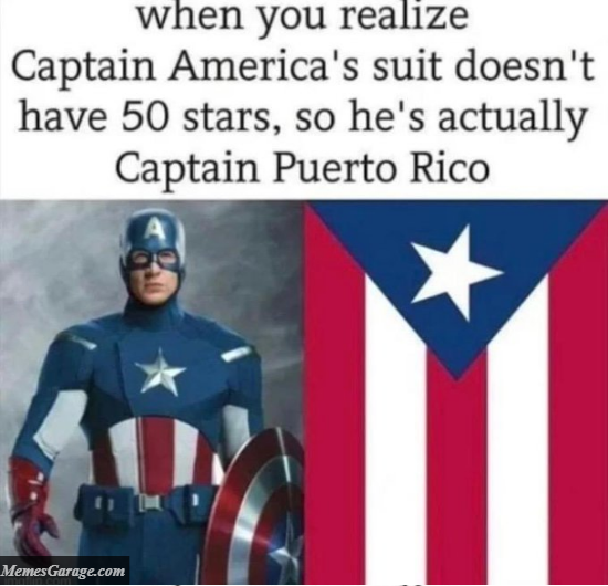 Captain America's Suit Doesn't Have 50 Stars, So He's Actually Captain Puerto Rico