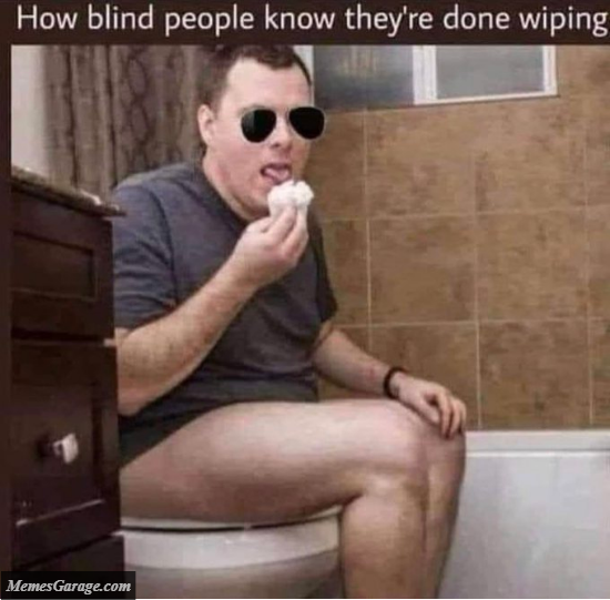 How Blind People Know They're Done Wiping Meme