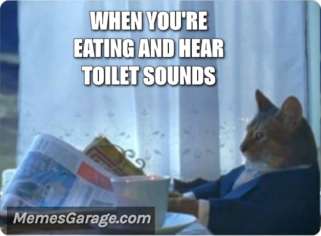 When You're Eating And Hear Toilet Sounds