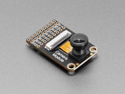 Adafruit OV5640 Camera Breakout - 120 Degree Lens - Angled shot of camera breakout board without lens cap.