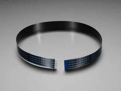 Flex Cable for Raspberry Pi Camera or Display - 18" / 457mm - Angled shot of Flex Cable for Raspberry Pi Camera or Display - 18" / 457mm.