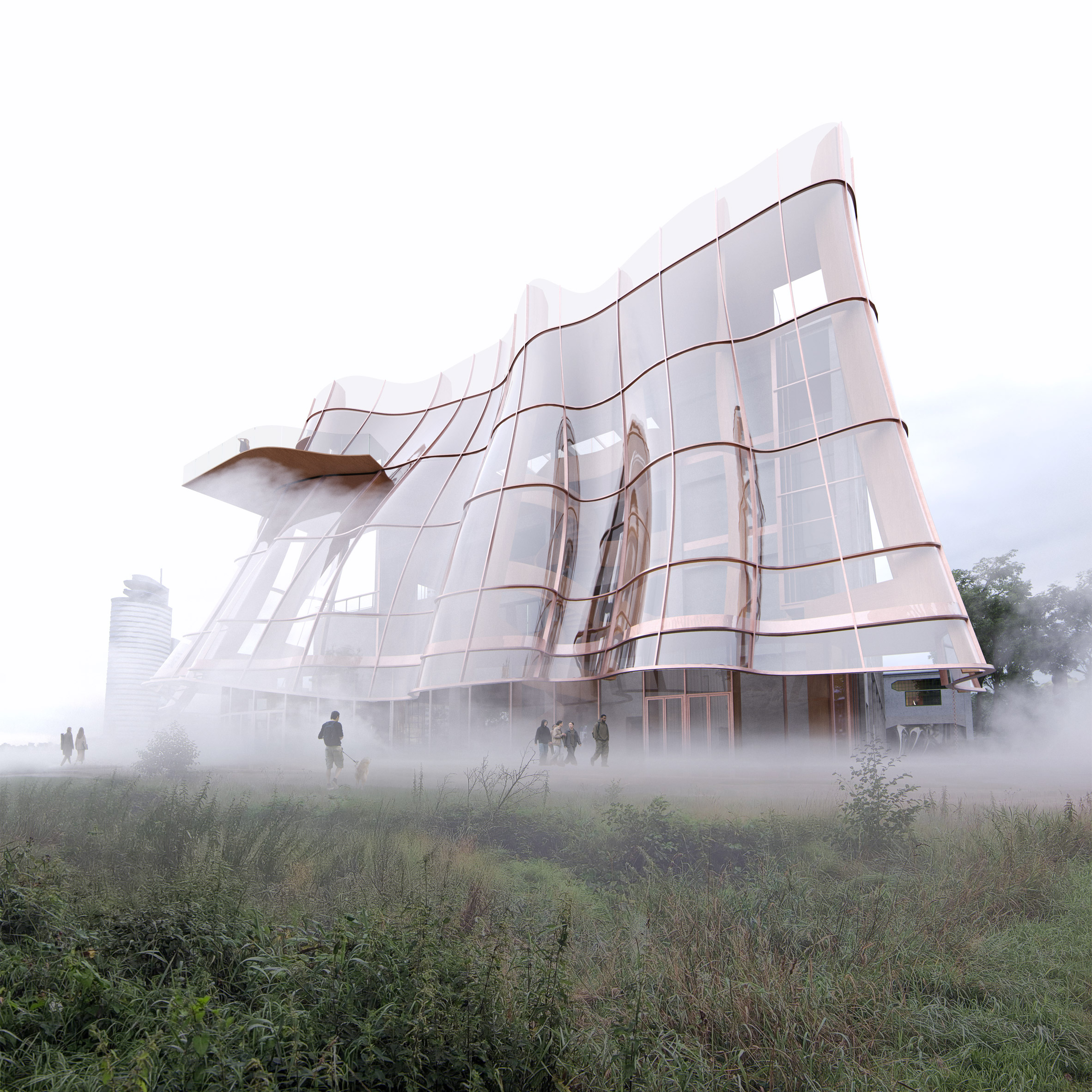 MAD unveils rippled glass extension in updated design for Rotterdam's Danshuis