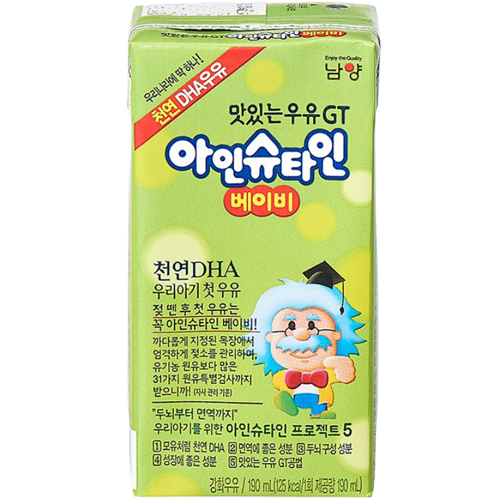 남양 맛있는 우유 GT 아인슈타인 베이비 190ml