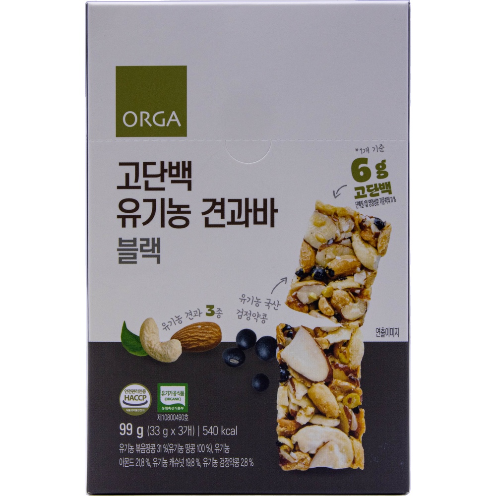 풀무원 올가 고단백 유기농 견과바 블랙 33g