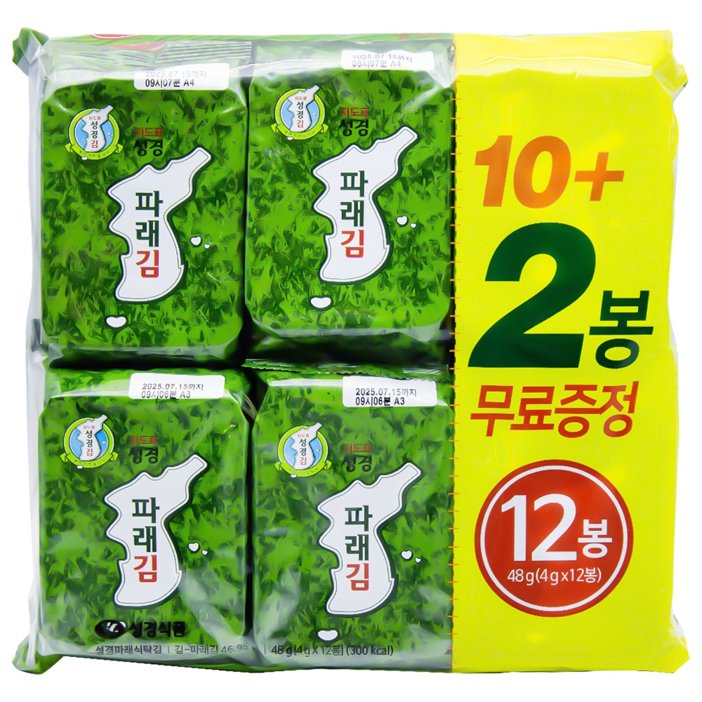성경식품 지도표성경 파래김 4g