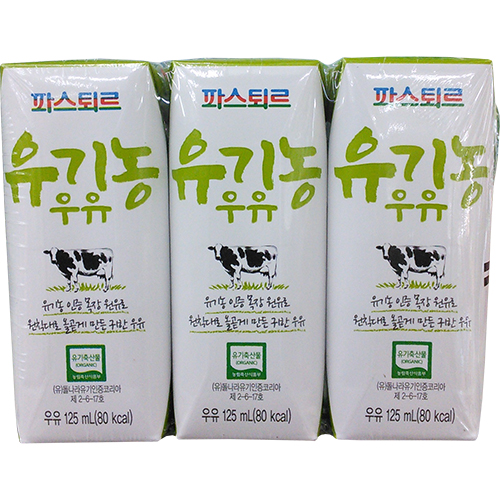 롯데푸드 파스퇴르 유기농우유 125ml