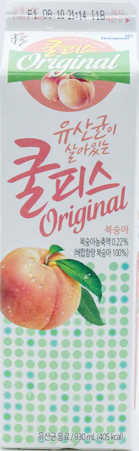 동원 쿨피스 복숭아 930ml
