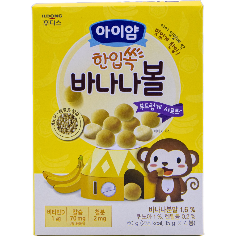 일동후디스 아이얌 한입쏙 바나나볼 60g
