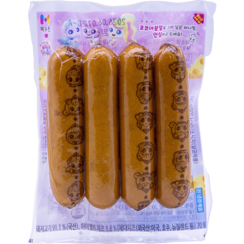 농협 목우촌 프린세스캐치티니핑 치즈 프랑크소시지 160g