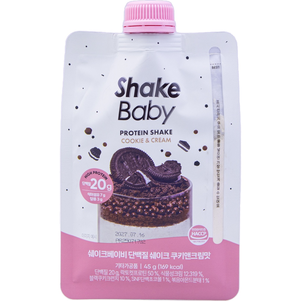 슬로우로켓 쉐이크베이비 단백질쉐이크 쿠키앤크림맛 45g