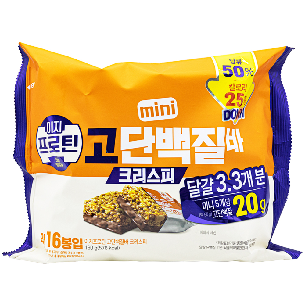 롯데 이지 프로틴 고단백질바 크리스피 160g