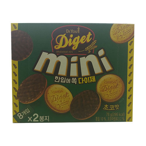 오리온 닥터유 한입에쏙 다이제 미니 초코맛 78g