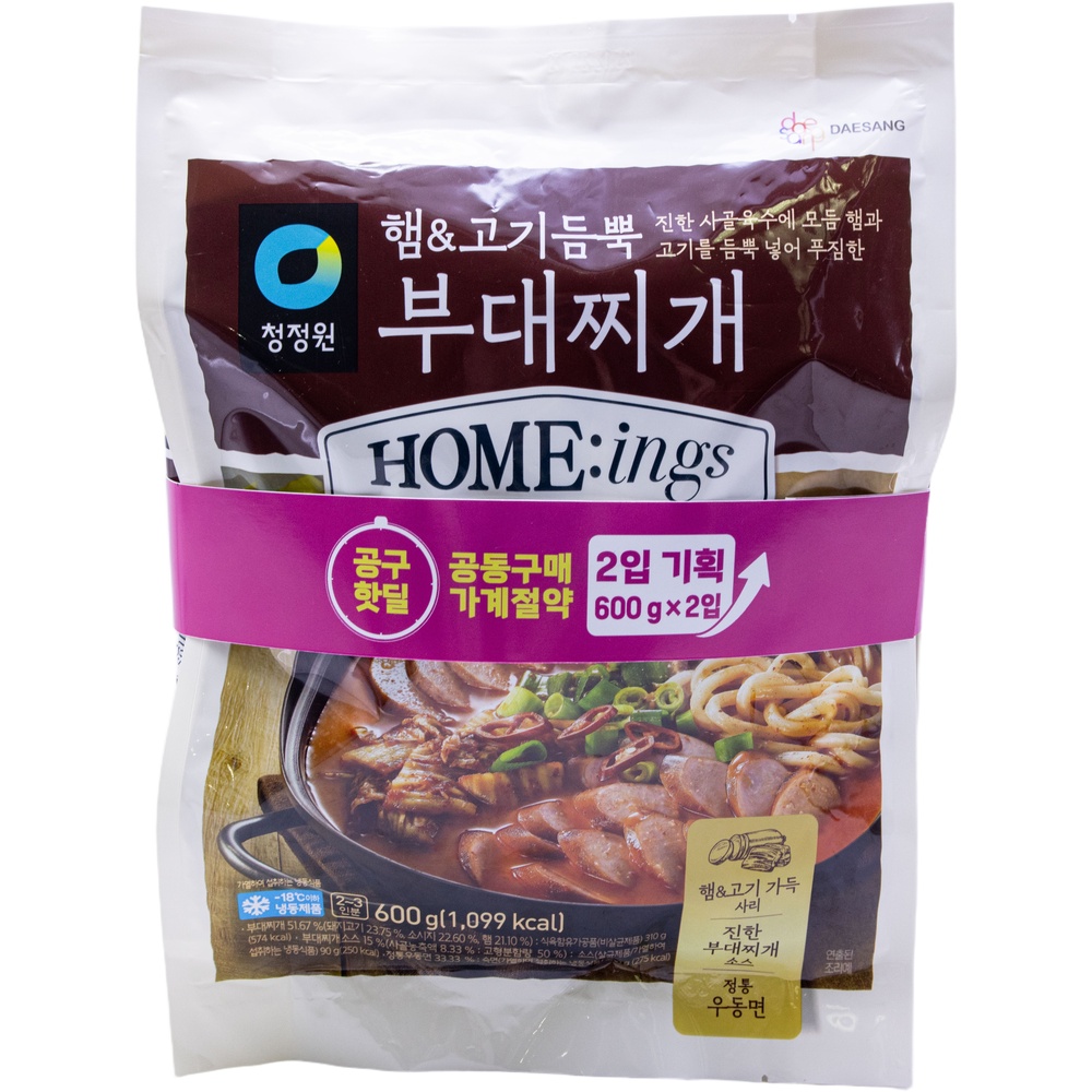 대상 청정원 호밍스 햄 고기듬뿍 부대찌개 600g