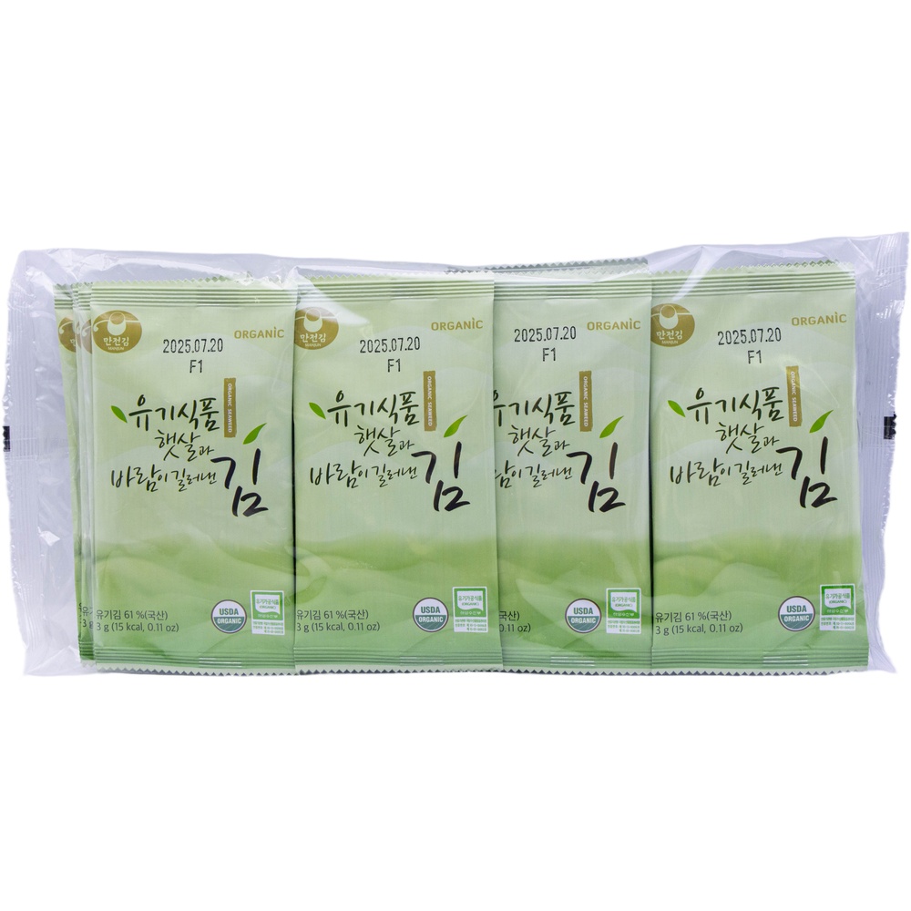 만전김 유기식품 햇살과 바람이 길러낸 김 3g
