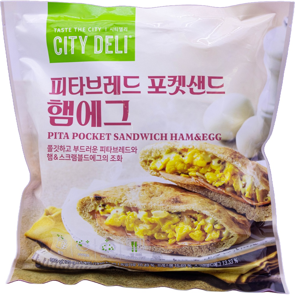 삼립 시티델리 피타브레드 포켓샌드 햄에그 120g