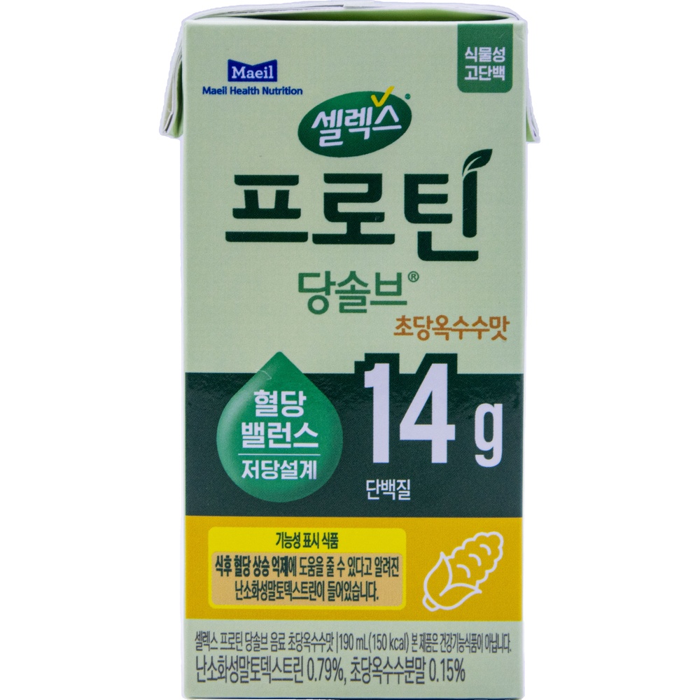 매일 셀렉스 프로틴 당솔브 초당옥수수맛 190mL