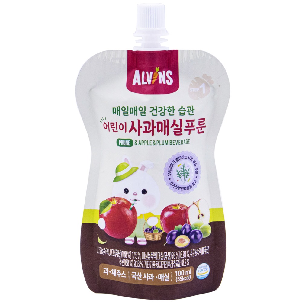 엘빈즈 매일매일 건강한 습관 어린이 사과매실푸룬 100mL