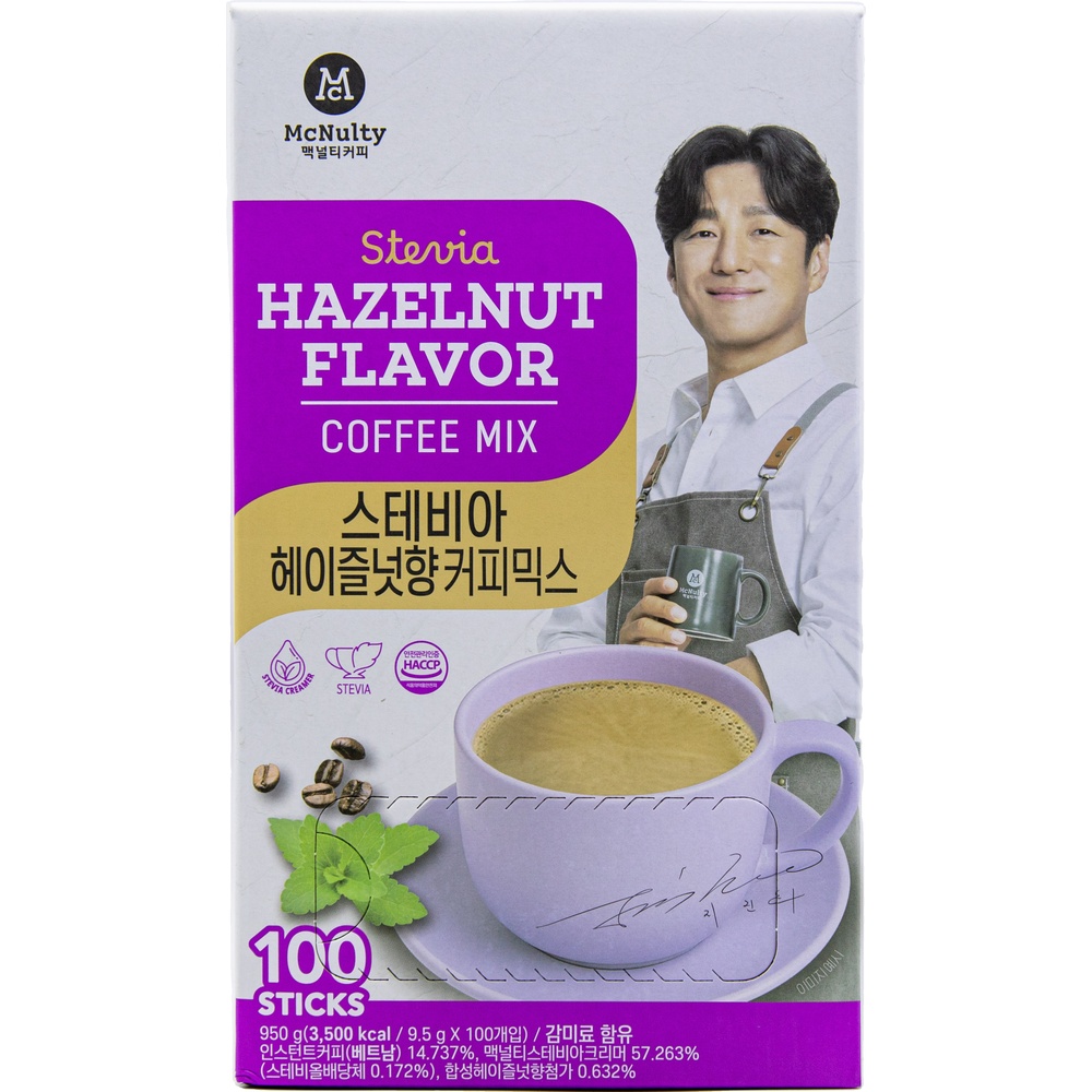 맥널티 스테비아 헤이즐넛향 커피믹스 9.5g