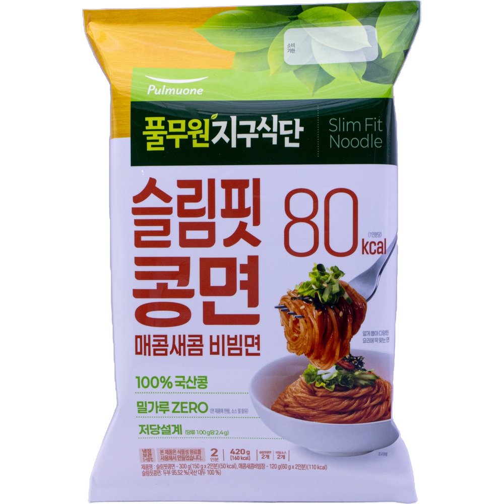 풀무원 지구식단 슬림핏콩면 매콤새콤 비빔면 210g