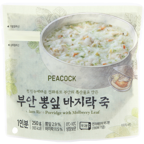 피코크 부안뽕잎바지락죽 250g