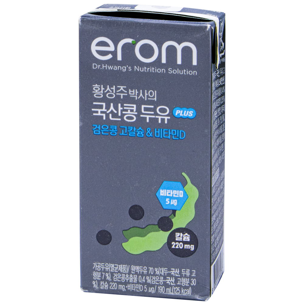 이롬 황성주 박사의 국산콩 두유 플러스 검은콩 고칼슘&비타민D 190mL