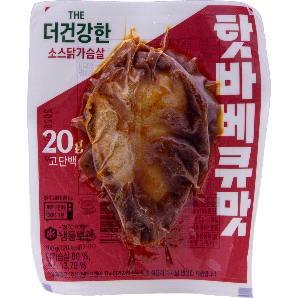 CJ 더건강한 소스닭가슴살 핫바베큐맛 100g