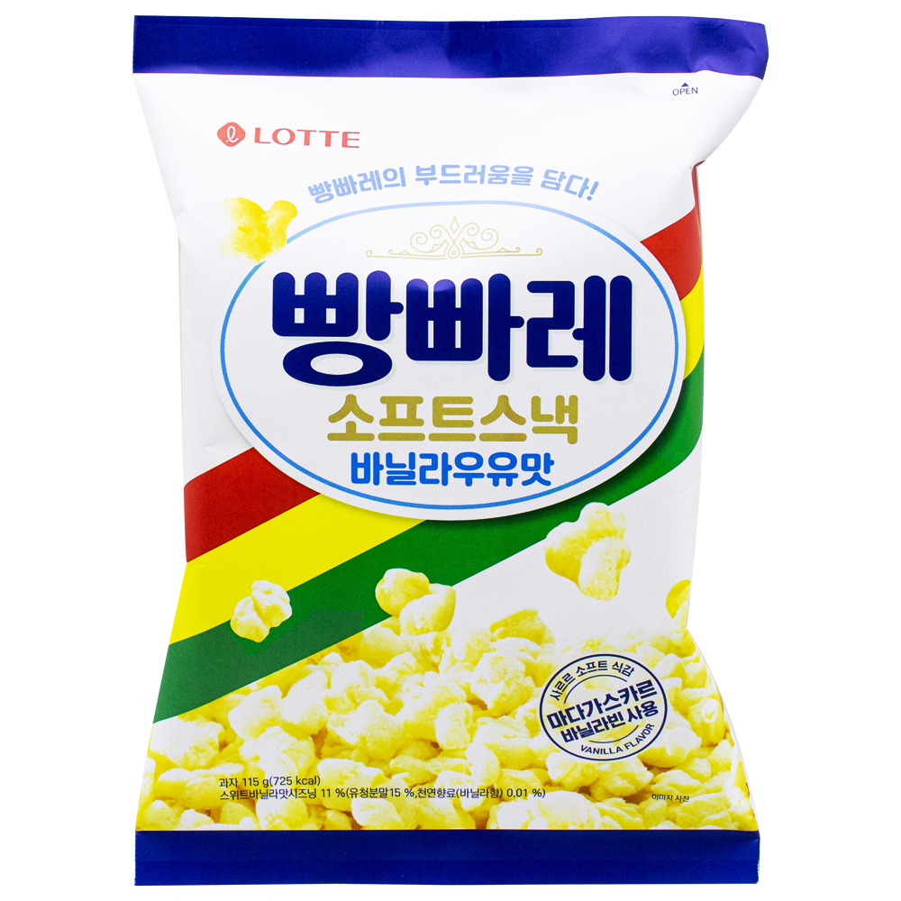 롯데 빵빠레 소프트스낵 바닐라우유맛 115g