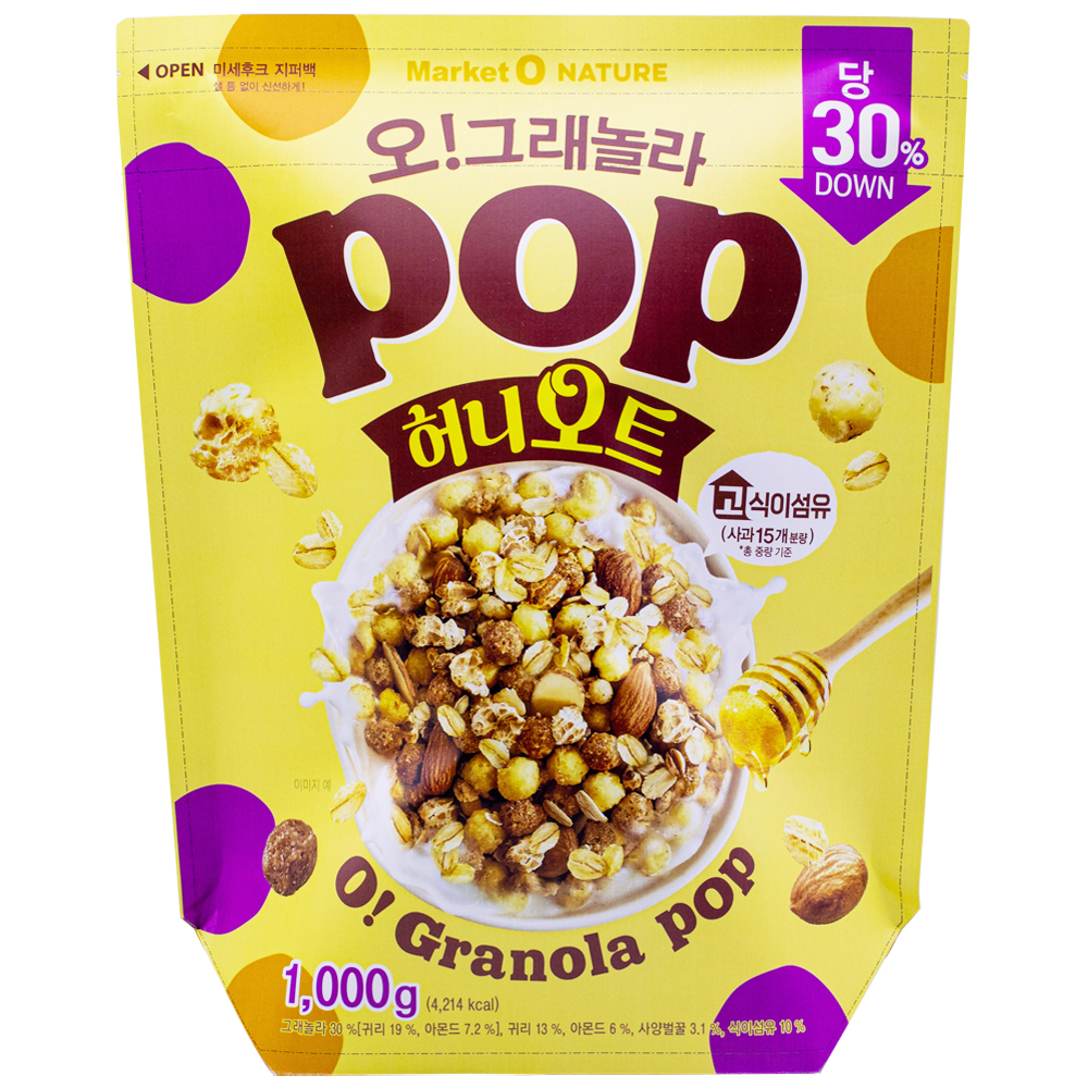오리온 마켓오네이처 오그래놀라팝 허니오트 1kg