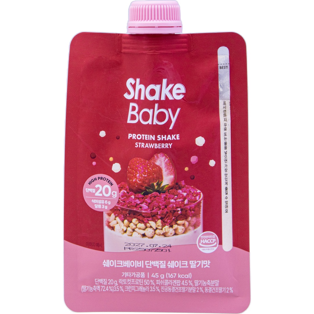 슬로우로켓 쉐이크베이비 단백질쉐이크 딸기맛 45g