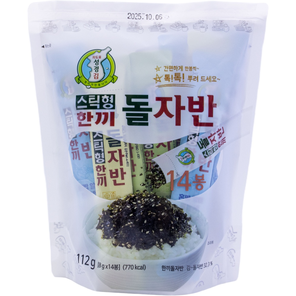 성경식품 지도표성경 스틱형 한끼 돌자반 8g