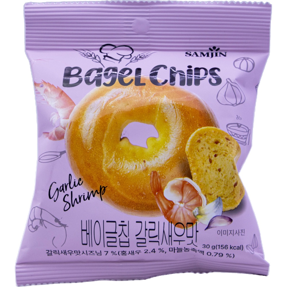 삼진 베이글칩 갈릭새우맛 30g