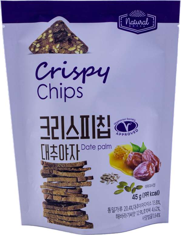 마늘빵집 내추럴스낵 크리스피칩 대추야자 45g