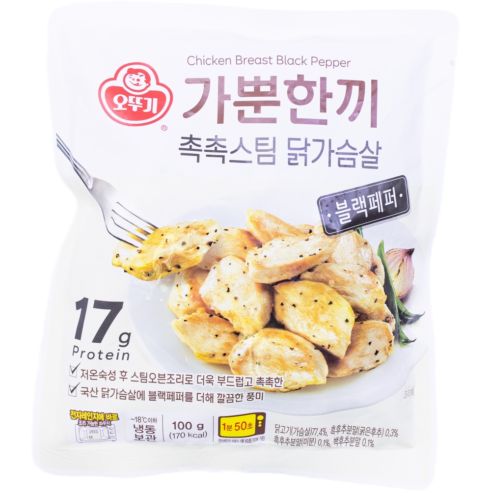 오뚜기 가뿐한끼 촉촉스팀 닭가슴살 블랙페퍼 100g
