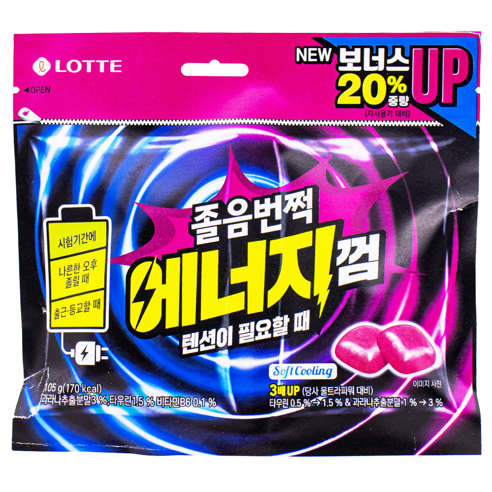 롯데 졸음번쩍 에너지껌 105g