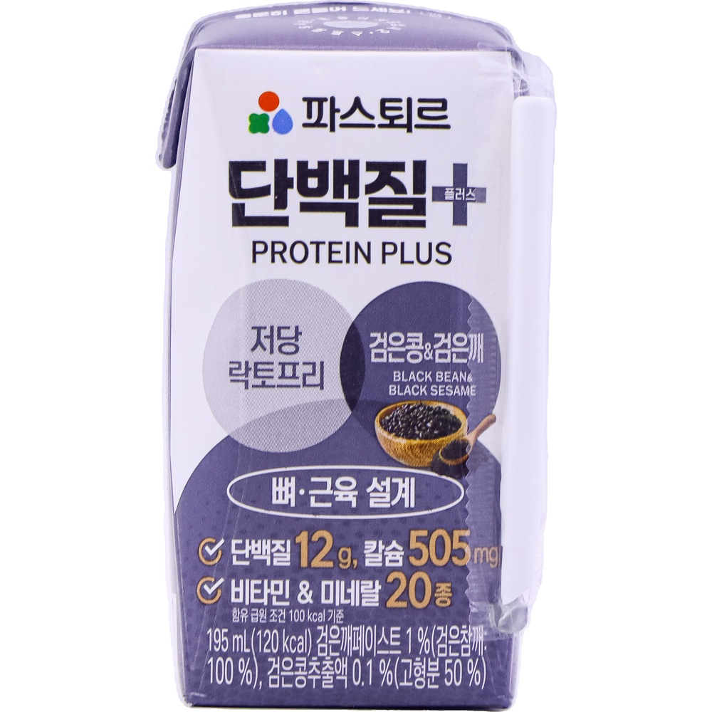 롯데 파스퇴르 단백질 플러스 검은콩 검은깨 195mL