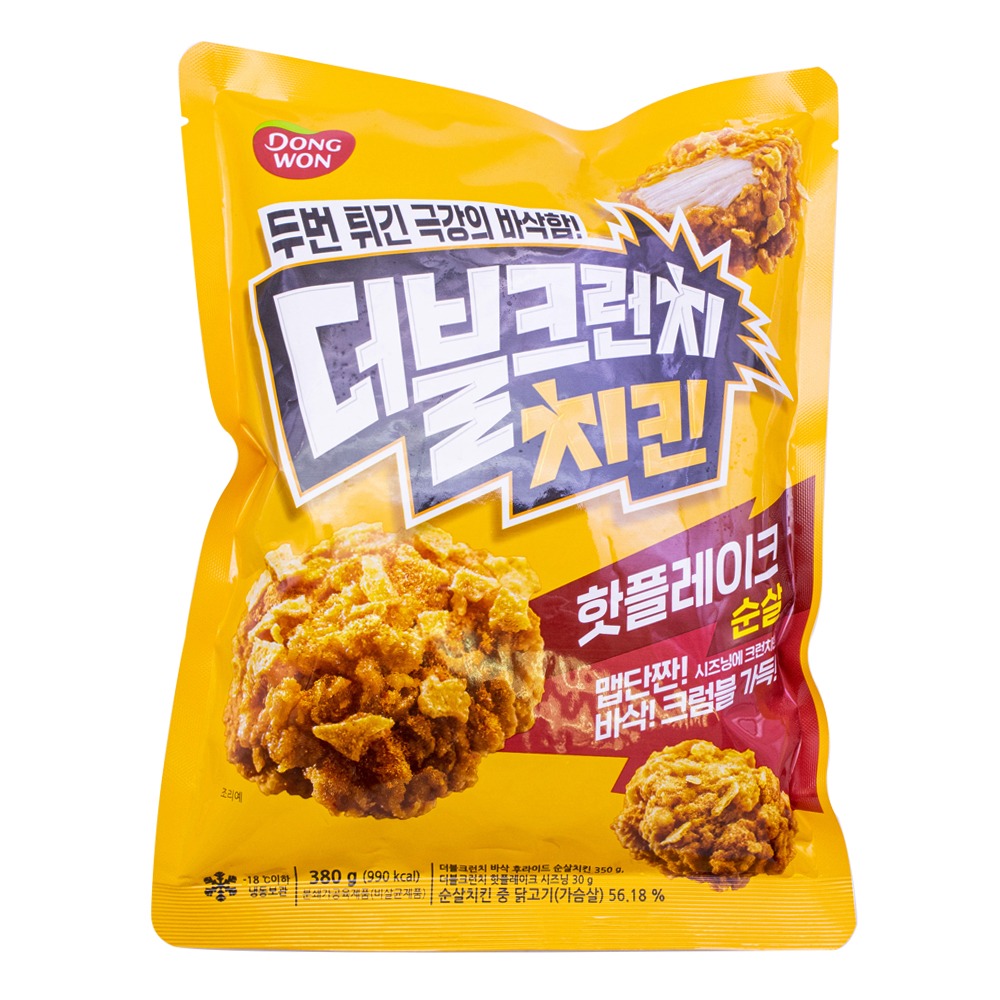 동원 더블 크런치 치킨 핫플레이크 순살 380g