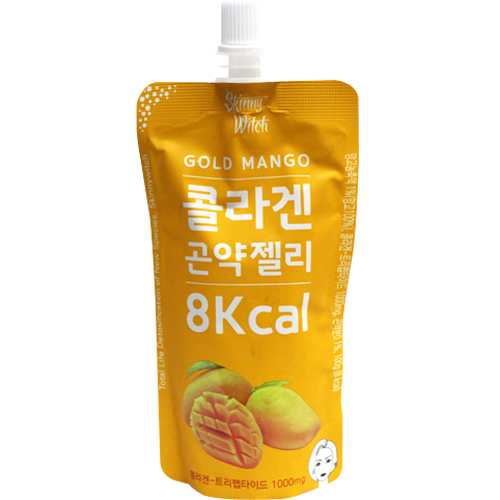 한미식품 스키니윗치 콜라겐 곤약젤리 골드망고맛 100g
