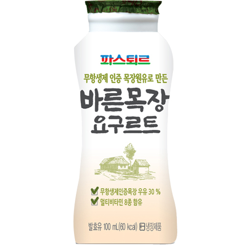 롯데 파스퇴르 바른목장 요구르트 100ml