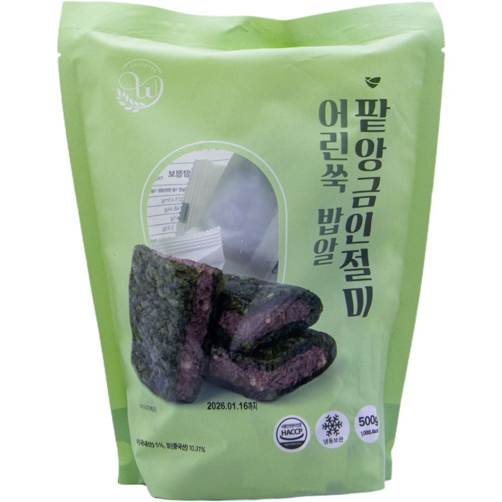 창억떡 어린쑥 밥알 팥앙금인절미 500g
