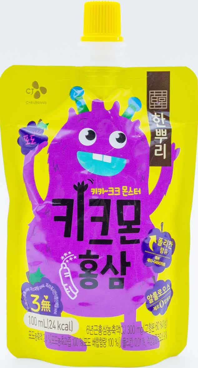 CJ 한뿌리 키크몬홍삼 포도 100ml