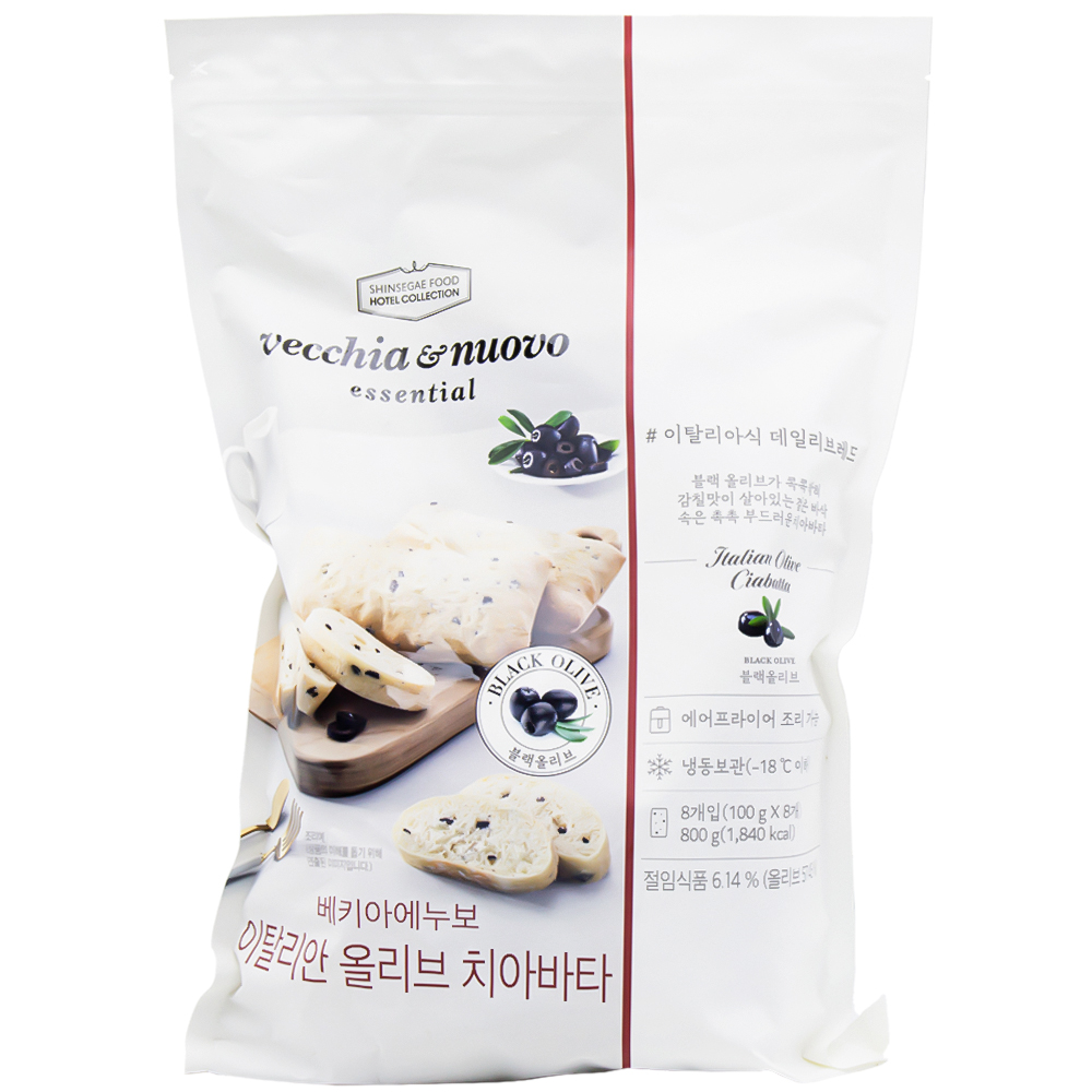 신세계푸드 호텔컬렉션 베키아에누보 이탈리안 올리브 치아바타 800g